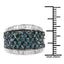 1.38 Carat Blue and White Diamond Sterling Silver Engagement Ring