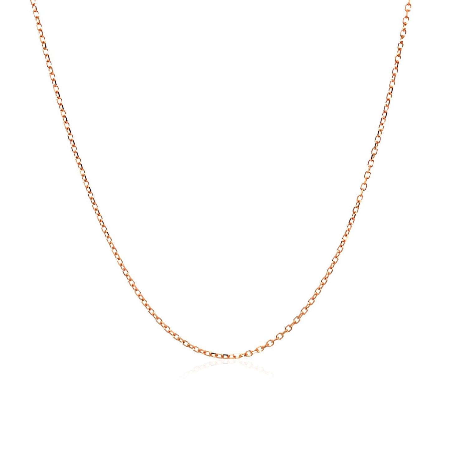 14k Pink Gold Diamond Cut Cable Link Chain - 0.8mm