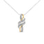 Collier Pendentif Tourbillon en Argent Sterling Plaqué Or Jaune 10K avec Diamants
