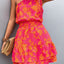 Pink Smocked Printed Single Shoulder Dress