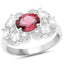 Anillo de Plata Esterlina con Rodolita de 3.16 Quilates y Circonitas Blancas