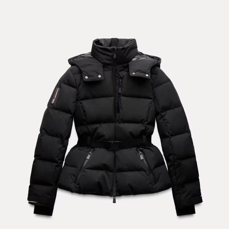 Premium Warm Cotton Ski Suit with Belt and Stand-up Collar