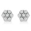 14K White Gold Diamond Flower Stud Earrings - 1/2 Cttw