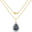 14K Yellow Gold Plated Blue & White Diamond Pendant