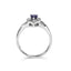 Anillo Halo de Zafiro y Diamante en Plata de Ley .925 - Talla 7.5