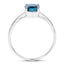Bague de fiançailles en or blanc 14K avec topaze bleue de Londres et diamants de 1,05 carat