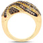 Bague en or jaune plaqué 14K avec diamants champagne et jaunes