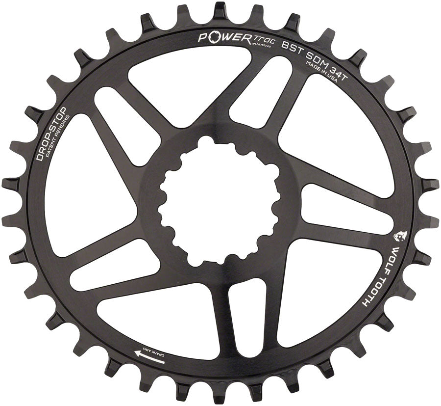 Chaîne à plateau elliptique Wolf Tooth Direct Mount - 34t pour manivelles SRAM
