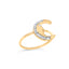 Anillo de media luna de diamantes de oro amarillo de 10K - Talla 6