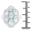Bague en argent sterling avec aquamarine de 3,09 carats et zircon blanc