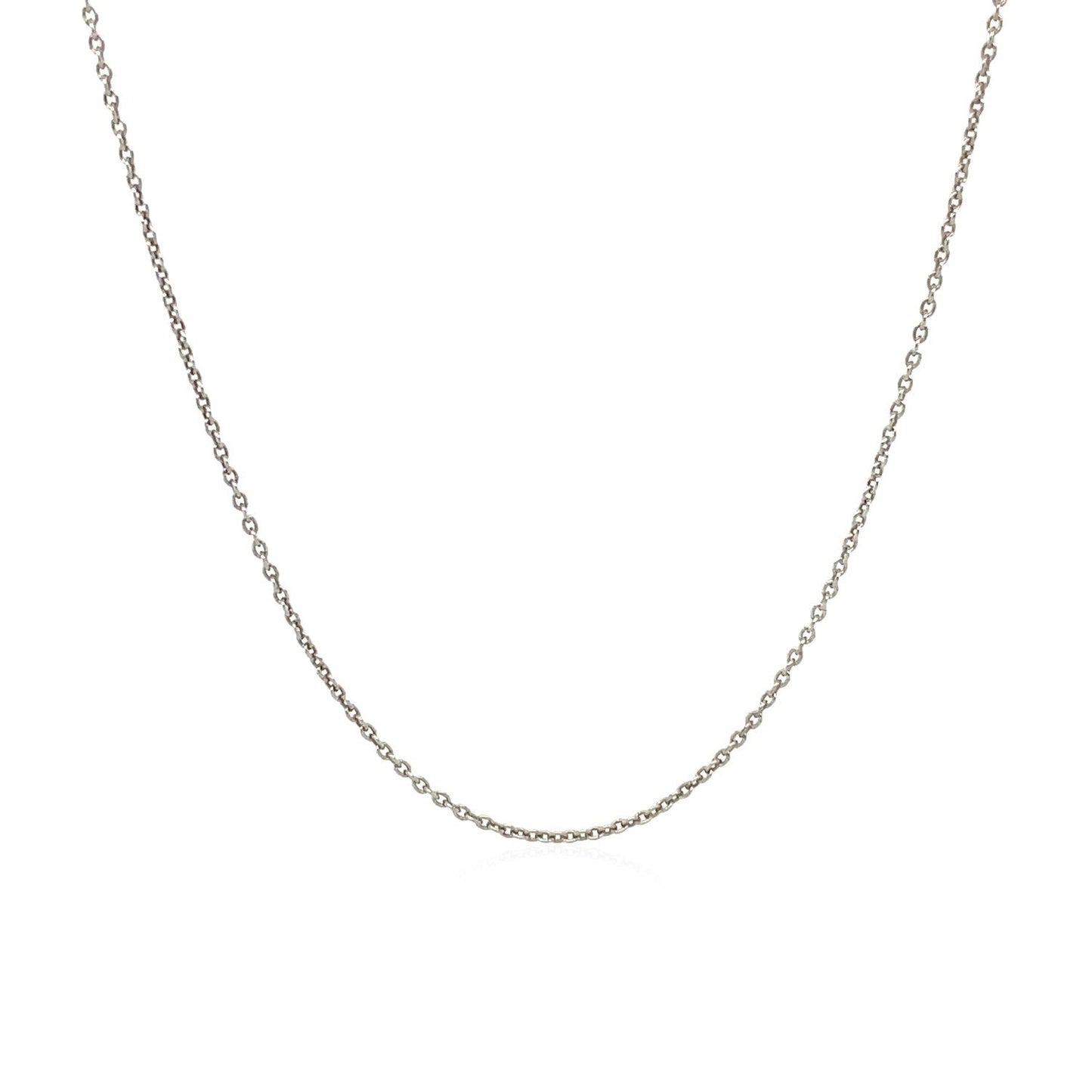 14k White Gold Round Cable Link Chain - 1.1mm