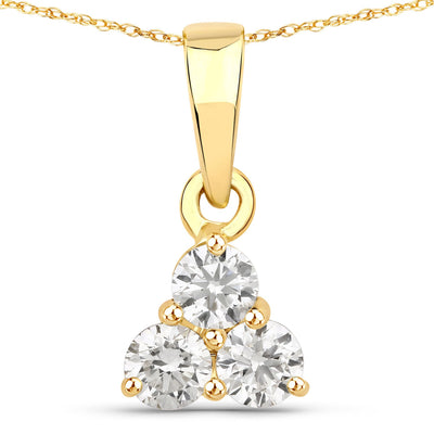 0.33 Carat Lab Grown Diamond Pendant in 14K Yellow Gold