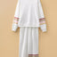 Striped Trim Round Neck Top and Pants Set