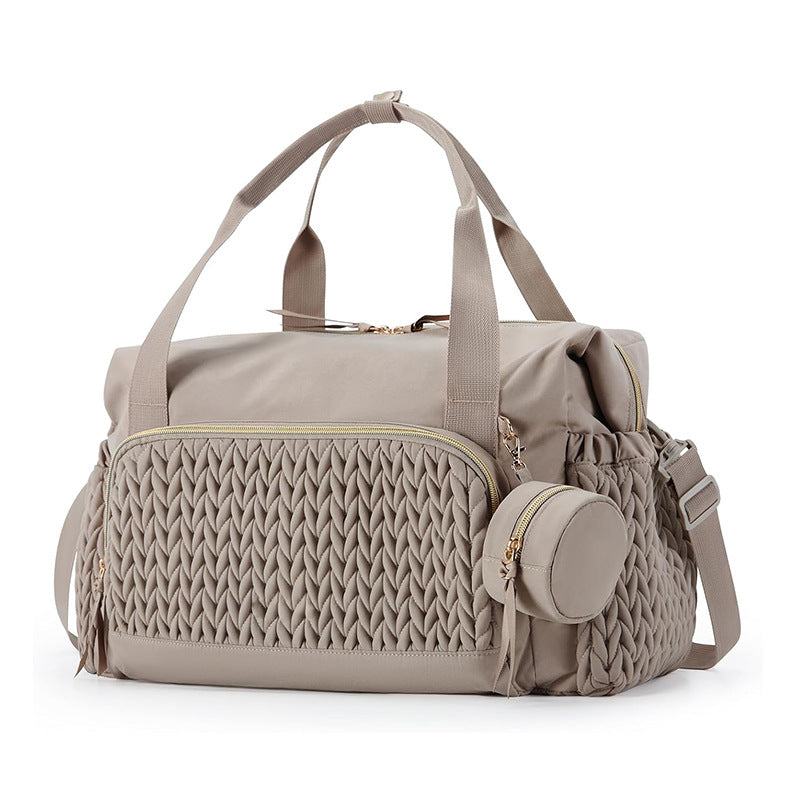 Large Capacity Striped Handbag for Travel