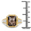 Bague cocktail en quartz fumé et diamants de 3,48 carats en argent sterling