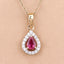 1.03 Carat Genuine Ruby and White Diamond Pendant in 14K Yellow Gold