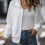 Chaqueta blanca con cremallera y cuello para mujer versátil