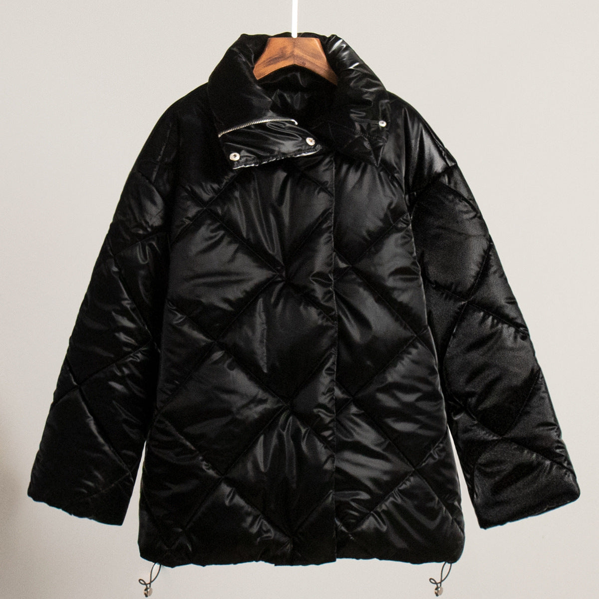 Baggy Matte Glossy Lapel Cotton-Padded Coat