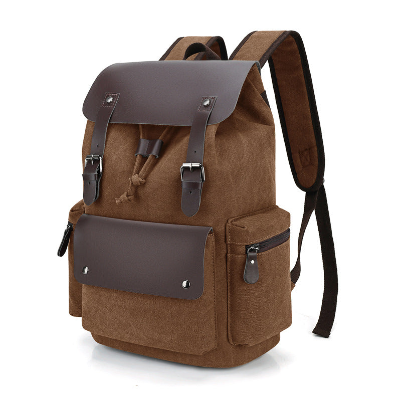 Mochila Retro de Lona con Cierre de Cordón - Elegante y Duradera