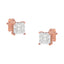 Boucles d'oreilles en diamant solitaire en or rose 14K plaqué deux tons