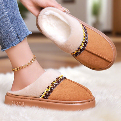 Chaussons en coton doublés en polaire pour femmes - Confort et style