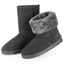 Women’s Waterproof Faux Suede Mid-Calf Snow Boots with Fur Lining