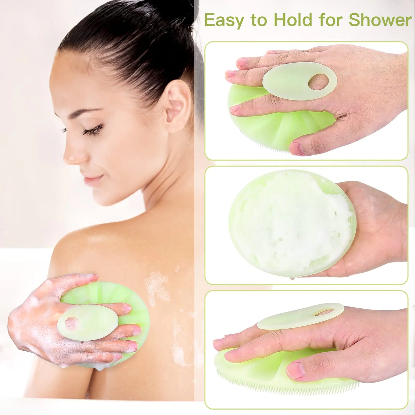 Brosse de Nettoyage Corporelle en Silicone Souple INNERNEED - Exfoliation Douce (Vert)