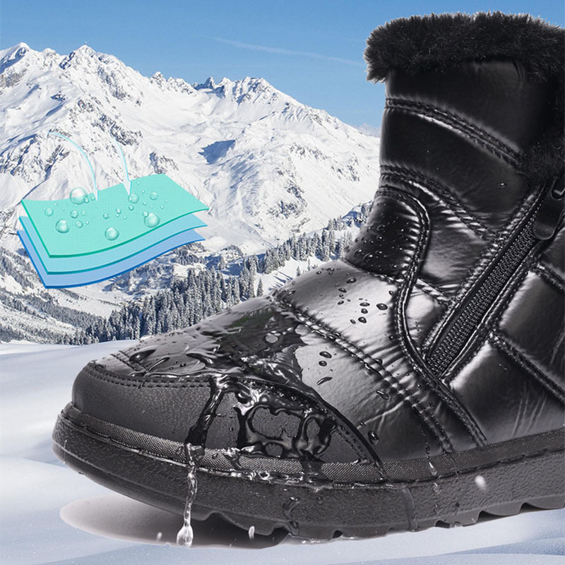 Winter Plush Snow Boots with Side Zipper for Women
