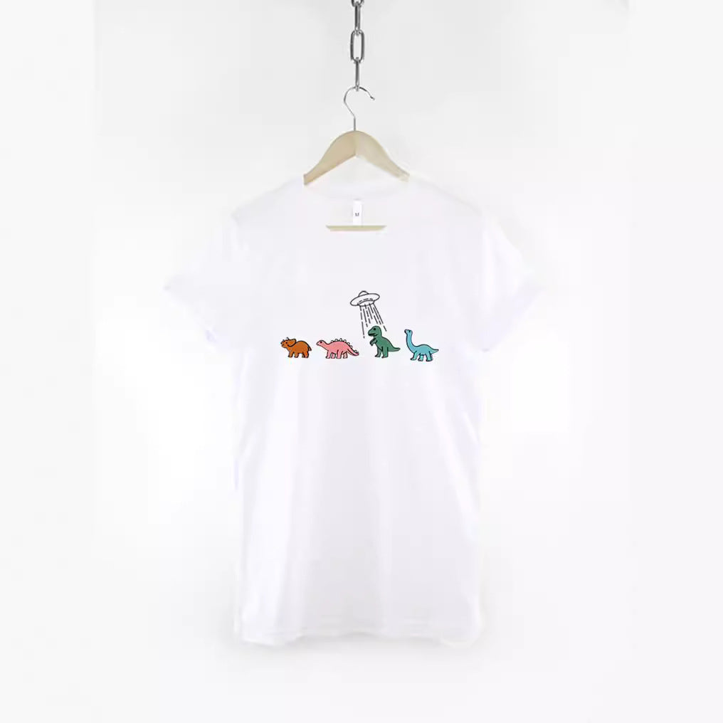 Round-neck Dinosaur Print Short Sleeve T-Shirt