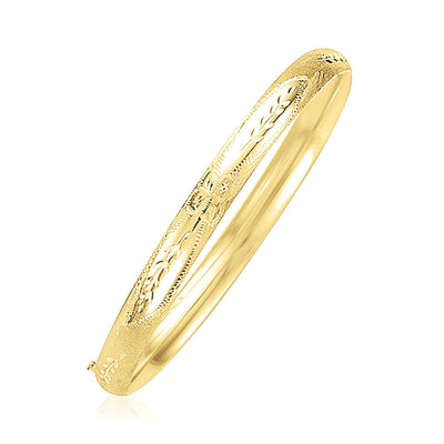 Brazalete de diseño Florentino en oro amarillo de 14k