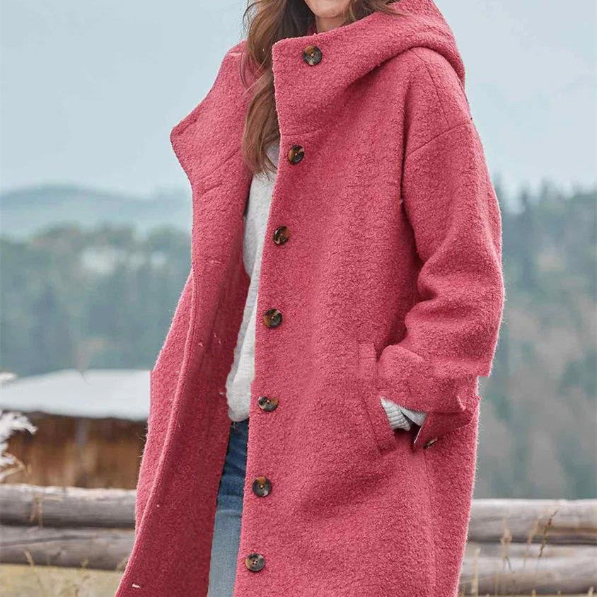Women's Thickened Tweed Medium-Length Trench Coat