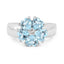 2.58 Carat Genuine Blue Topaz & White Topaz Sterling Silver Ring