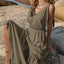 Elegant White V-Neck Tie Shoulder Maxi Dress