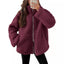 Manteau élégant d'hiver à col avec fermeture éclair et poches