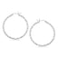 Sterling Silver Rhodium Plated Woven Hoop Earrings