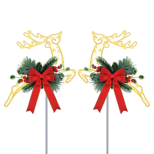 2-Pack LED Christmas Reindeer Pathway Stake Lights