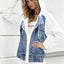 Chaqueta con capucha de manga larga para mujer
