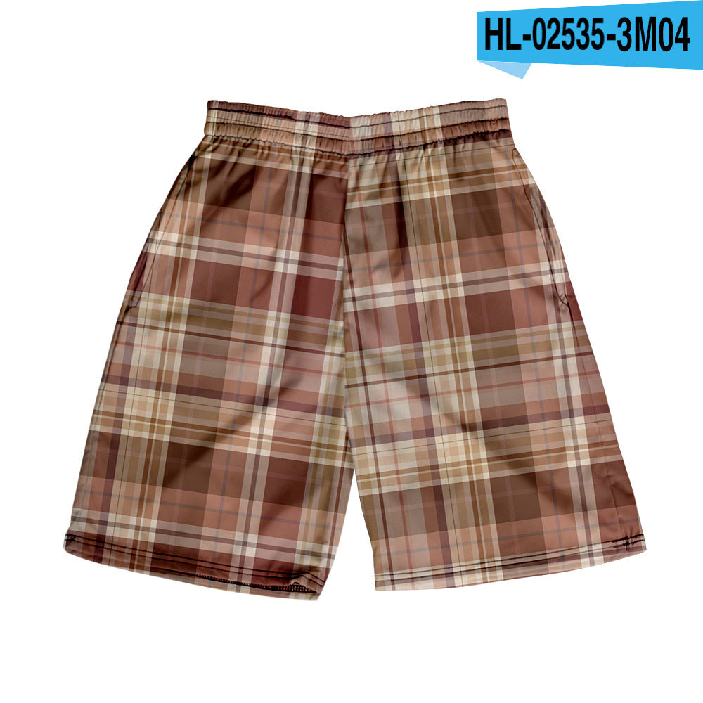 Men's Plaid Casual Beach Shorts