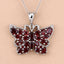 Colgante de Mariposa de Granate Genuino de 4.90 Quilates en Plata Esterlina