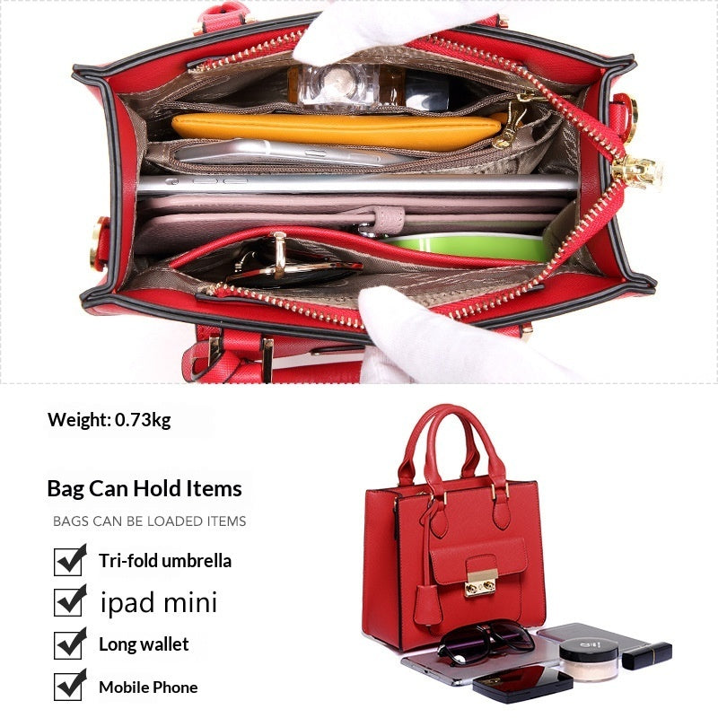 Women's Urban Minimalist Crossbody Handbag in Chinese Red
