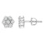 Pendientes de diamantes florales de oro blanco de 14 quilates