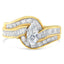 14KT Two-Toned Gold Diamond Bypass Engagement Ring