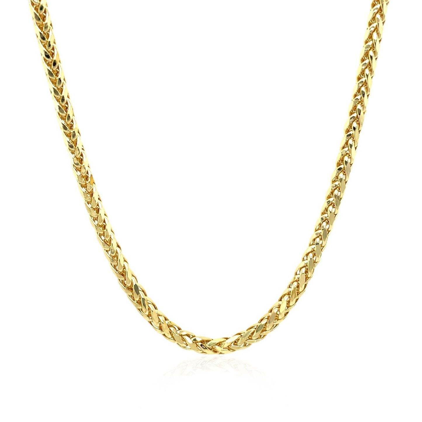 14k Yellow Gold Lite Diamond Cut Round Franco Chain - 2.7mm
