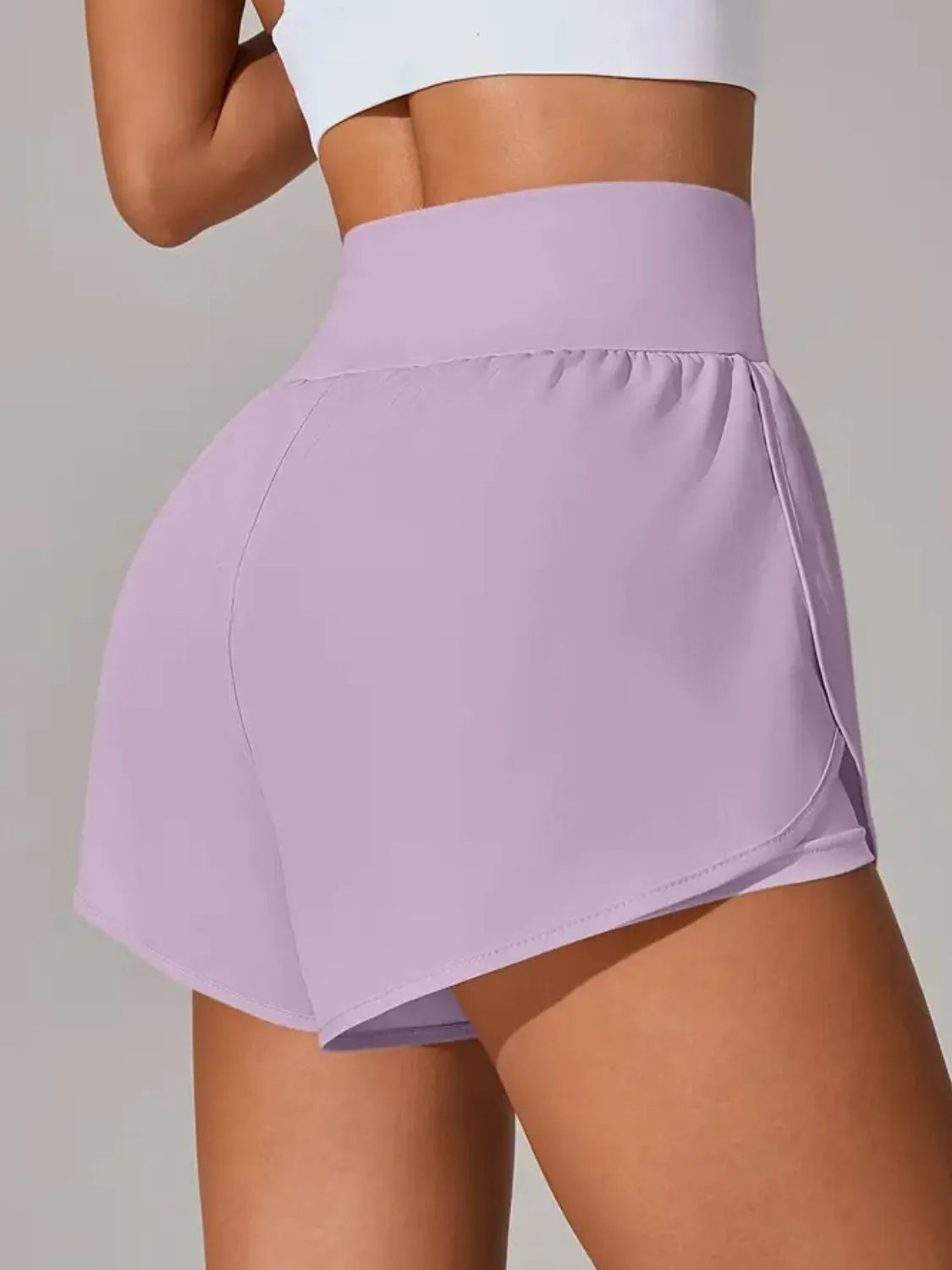 Shorts Actifs Taille Haute avec Poches