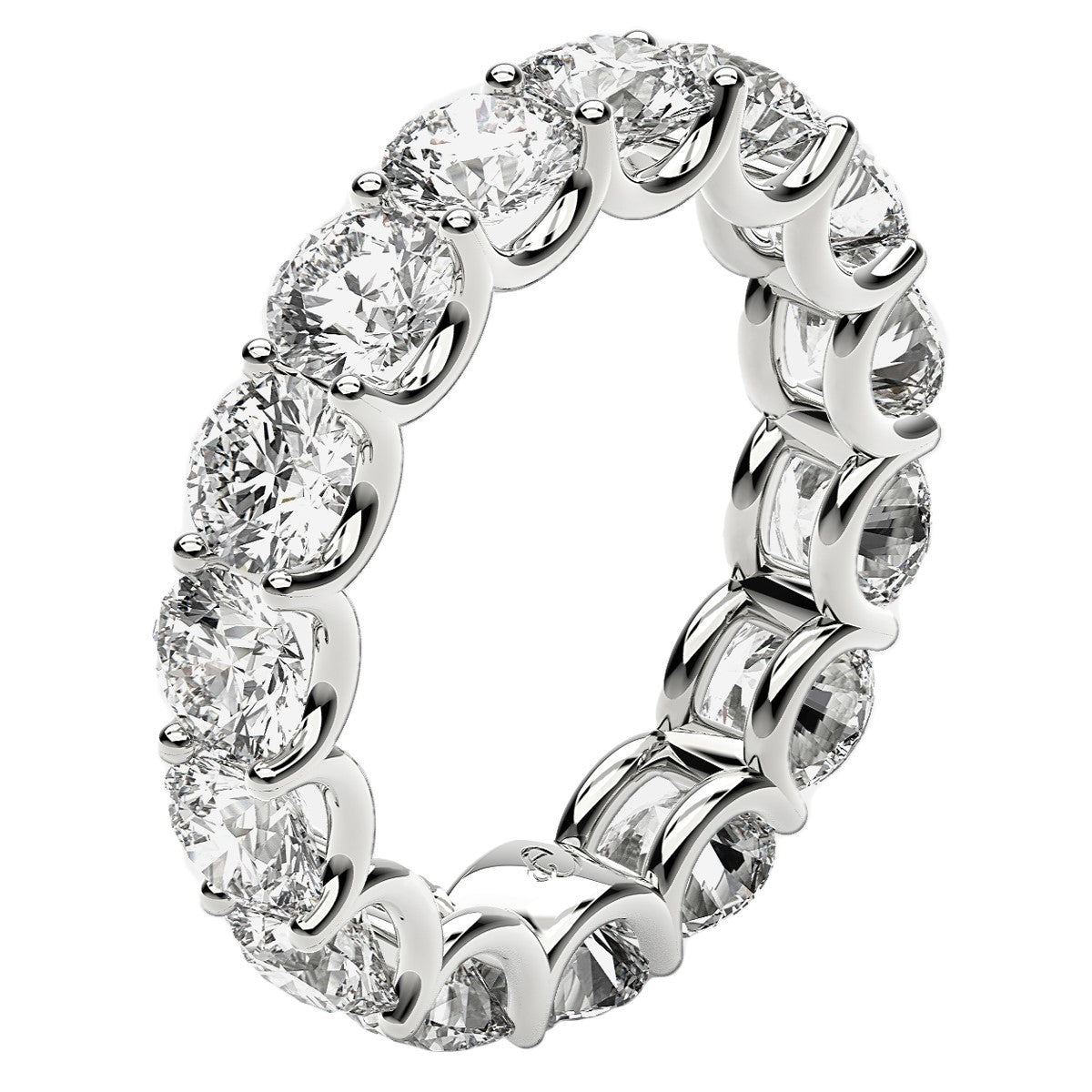 Round Cut Lab Grown Diamond Eternity Ring in 14k White Gold