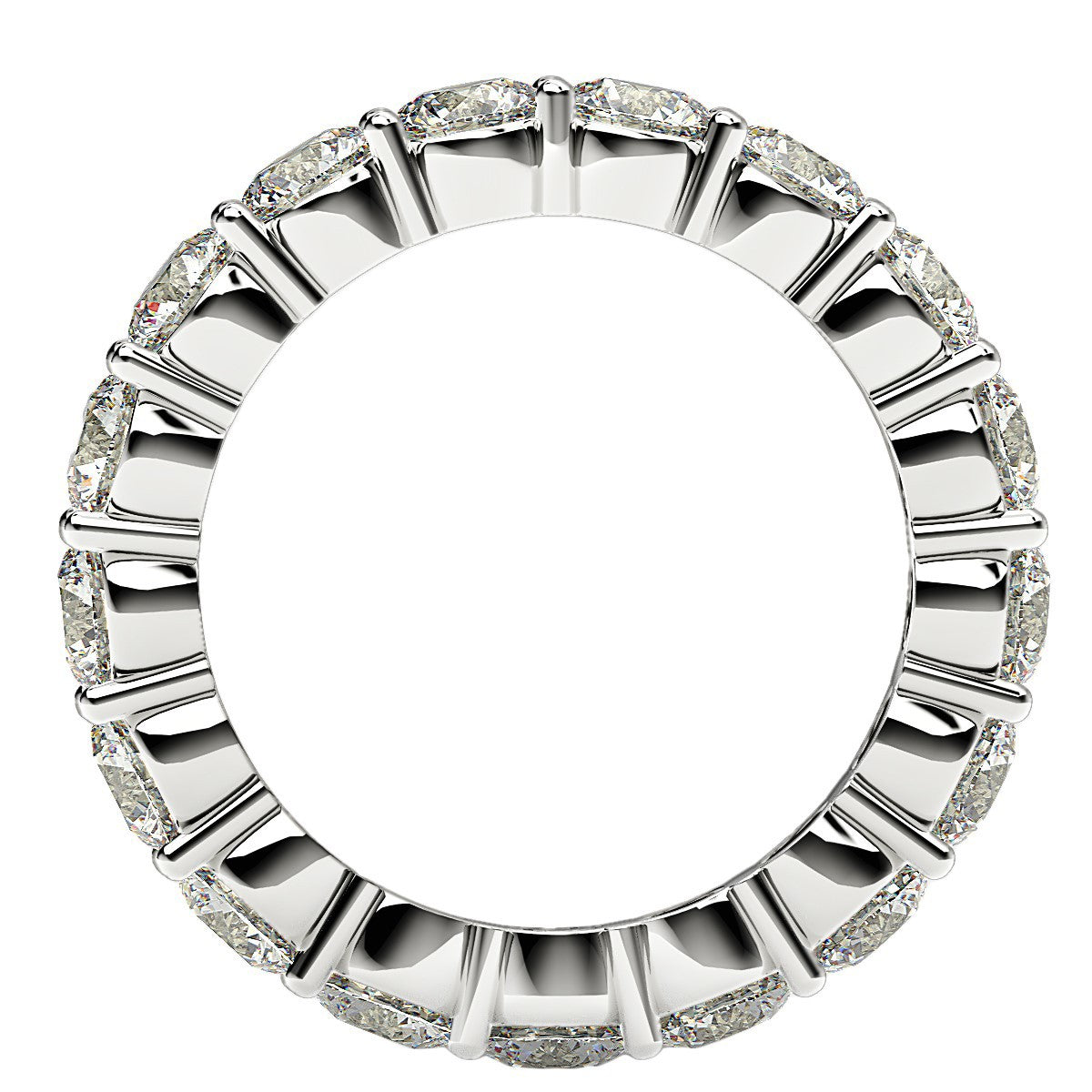 Round Cut Lab Grown Diamond Eternity Ring in 14k White Gold