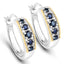 0.70 Carat Genuine Blue Sapphire and Diamond Earrings in Sterling Silver