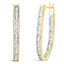 Boucles d'oreilles U-Hoop en or jaune 10K avec 1,00 cttw de diamants