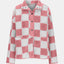 Chaqueta de Teddy de Manga Larga con Botones y Diseño a Cuadros Elegante