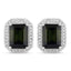 3.57 Carat Green Tourmaline & Diamond 14K White Gold Earrings
